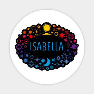 Isabella name surrounded by space Magnet